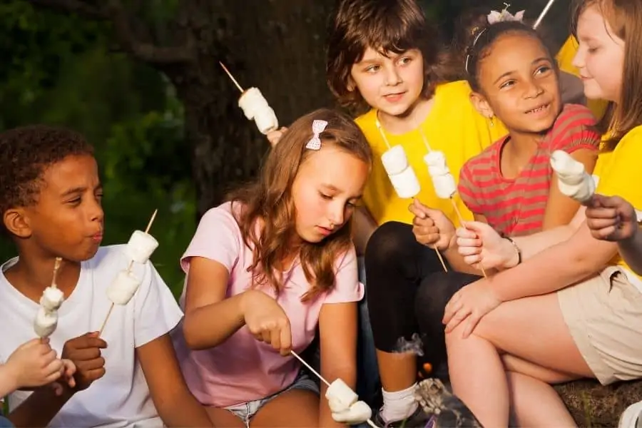 Kids roasting marshmallows