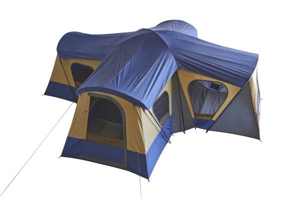 Ozark Trail 14-Person 4-Room Base Camp Tent, with 4 Separate Entrances