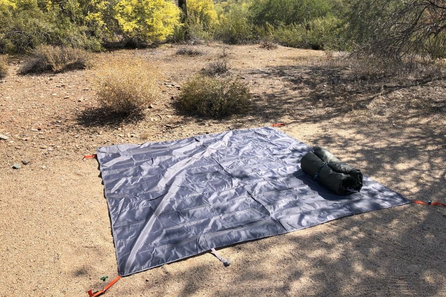 Setting up a tent - lay down your footprint