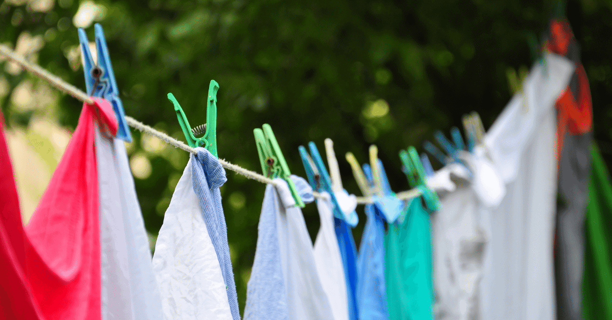 clothes hanging on clothesline