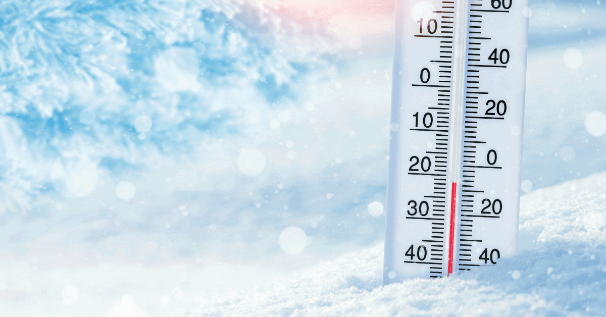 a thermometer in an icy setting