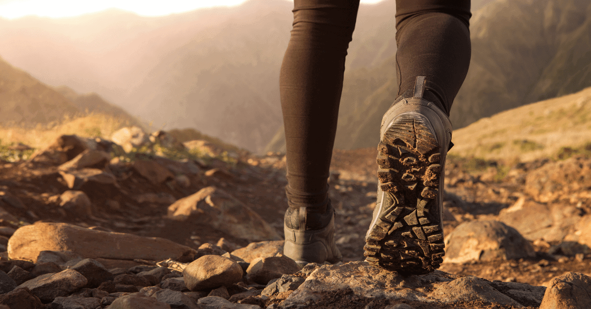 hiking boots on the trail