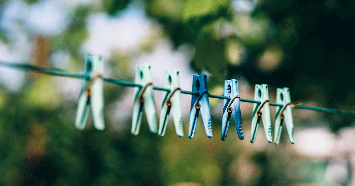 pegs on a clothesline