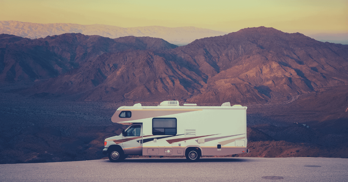rv parked on a road