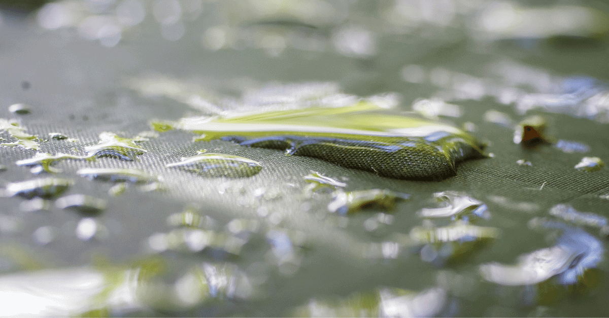 water droplets on canvas