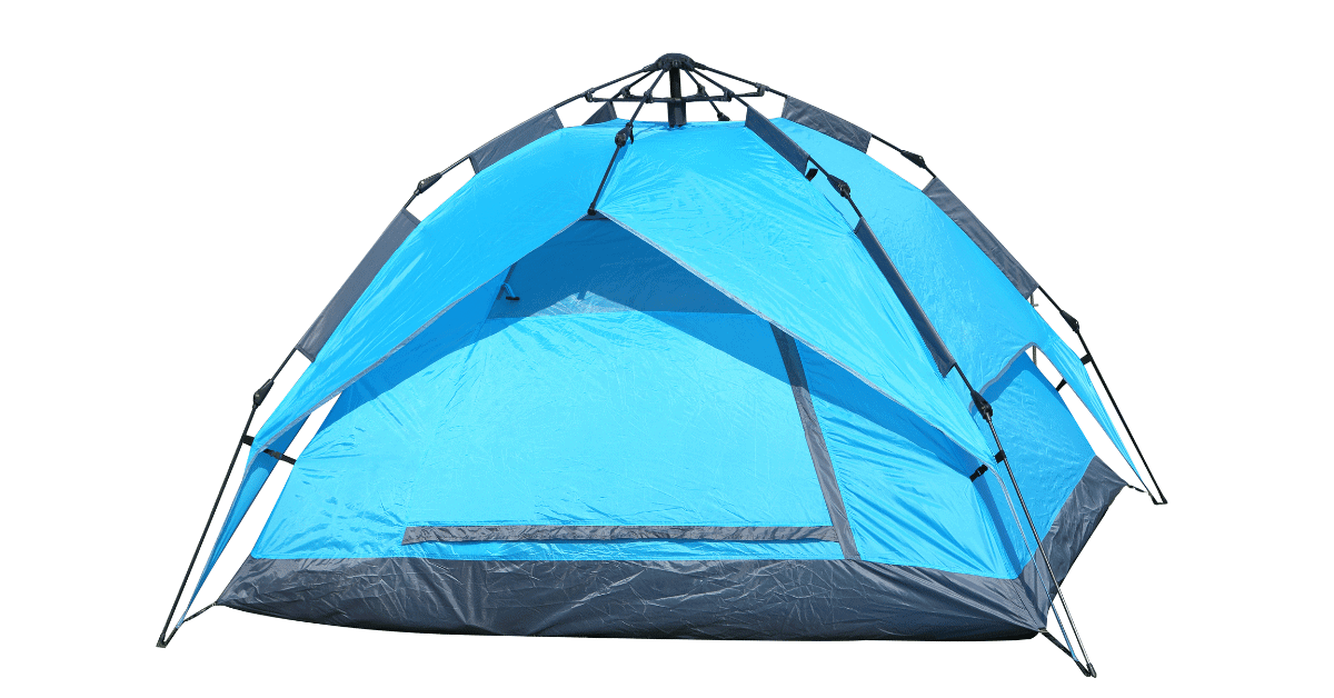 a blue instant tent
