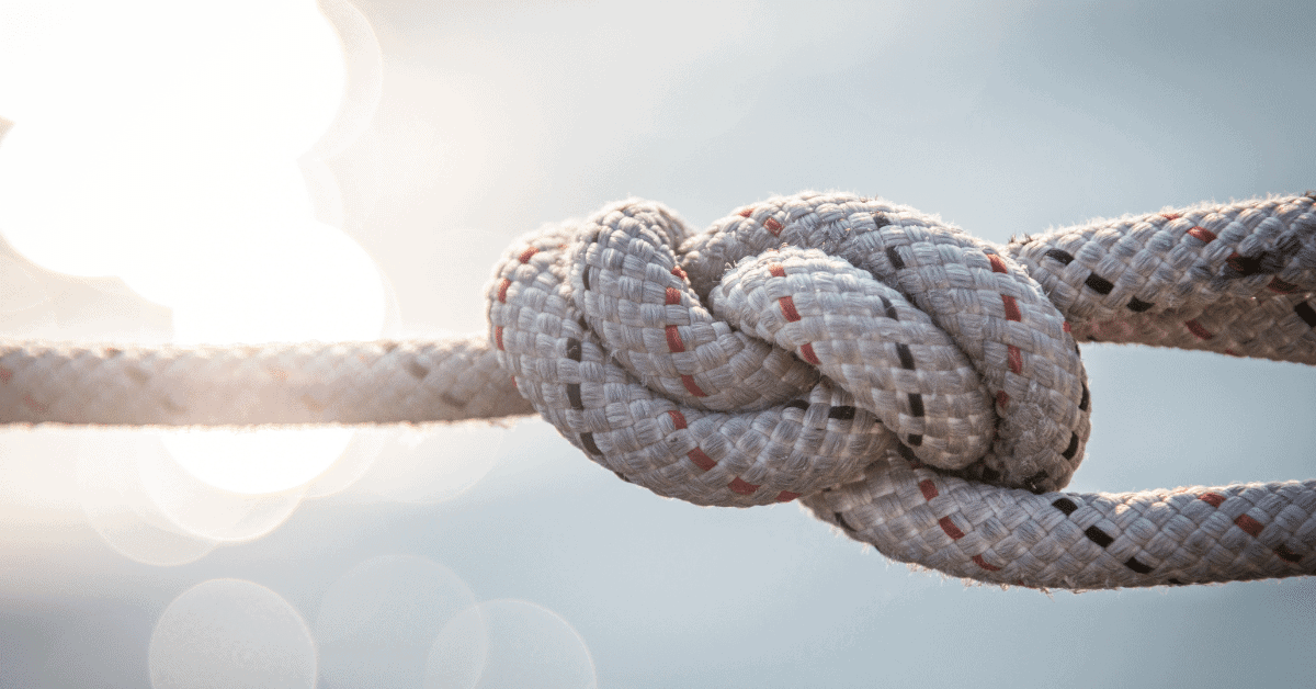 a piece of rope tied into a knot