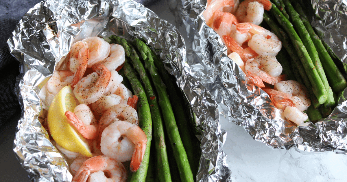 shrimp and asparagus tin foil packets