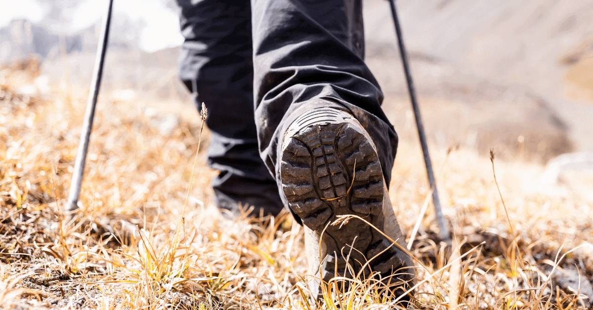 the heel of a hiking boot