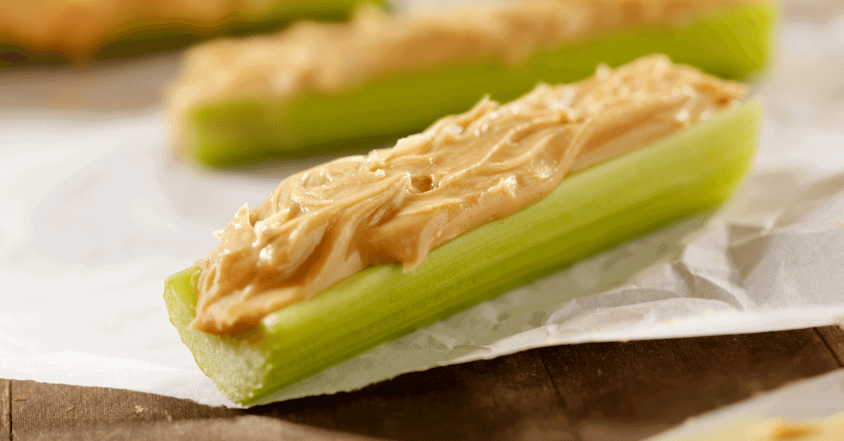 celery sticks with peanut butter