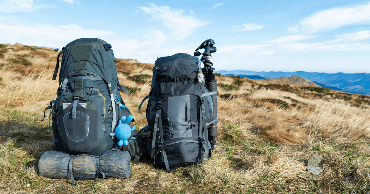 two hiking backpacks side by side