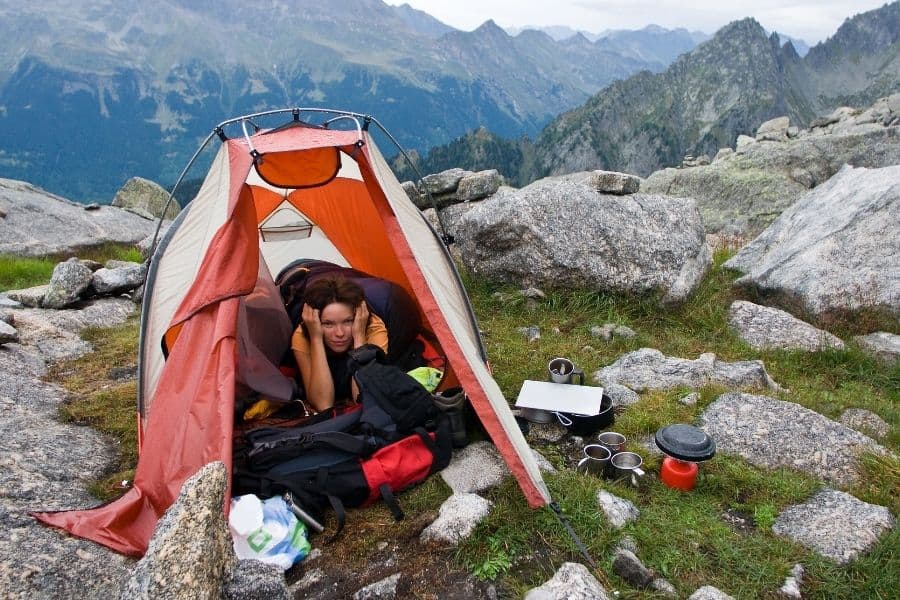 Stuck in a tent camping activities