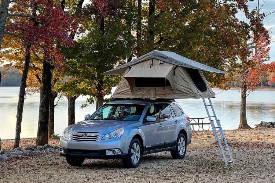 Lakeside camping in a Smittybuilt rooftop tent at Kerr Lake!