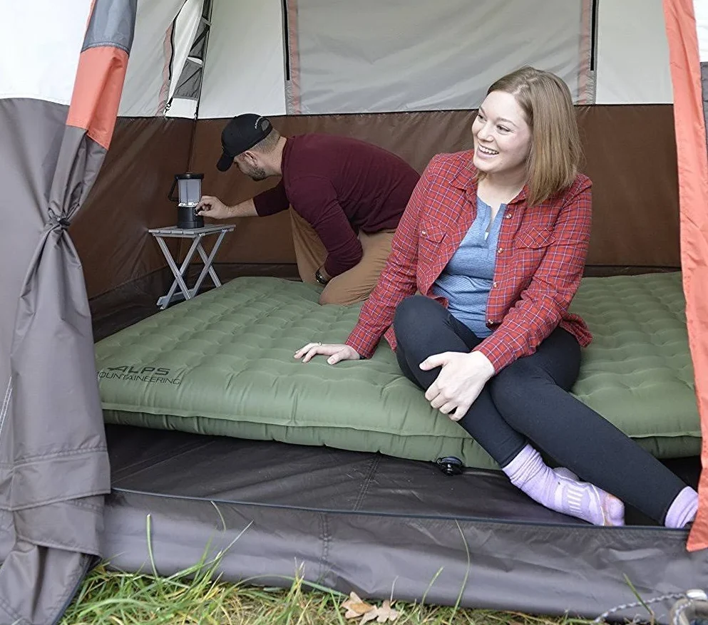 air mattress inside of tent