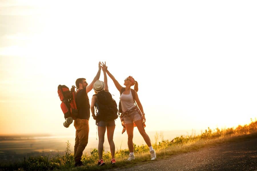 group hiking