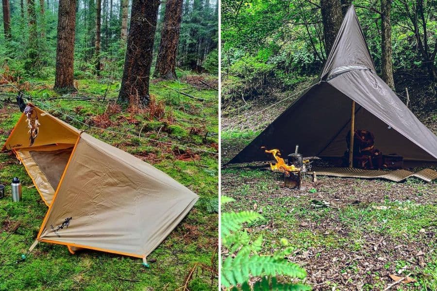 tarp during camping in thunsderstorm