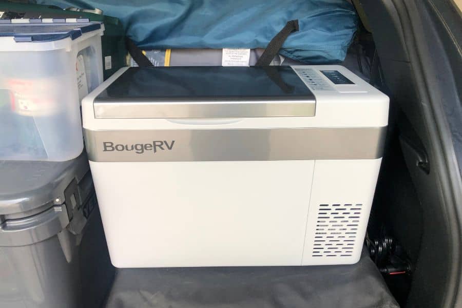 BougeRV 30 Quart Portable Refrigerator fits nicely into our SUV