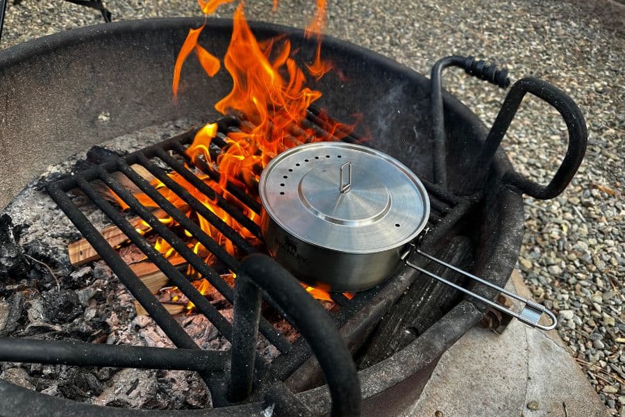 How To Put Stainless Steel On Open Fire