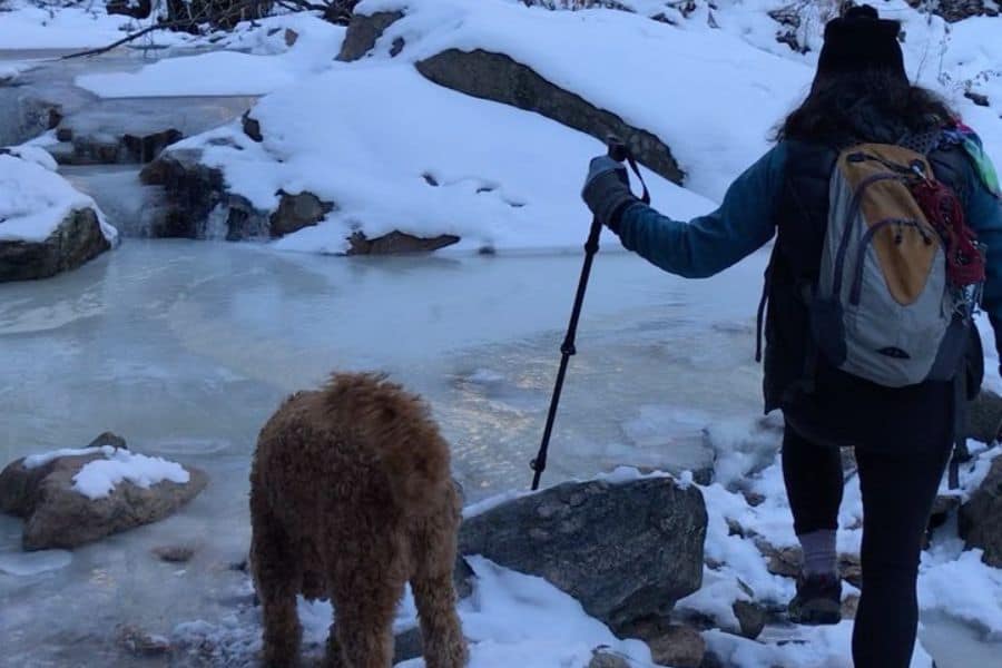 hiking in snow