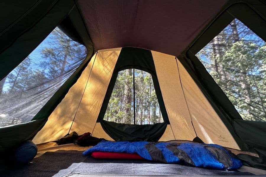 Canvas tents have great ventilation and breathability, especially on hot summer days