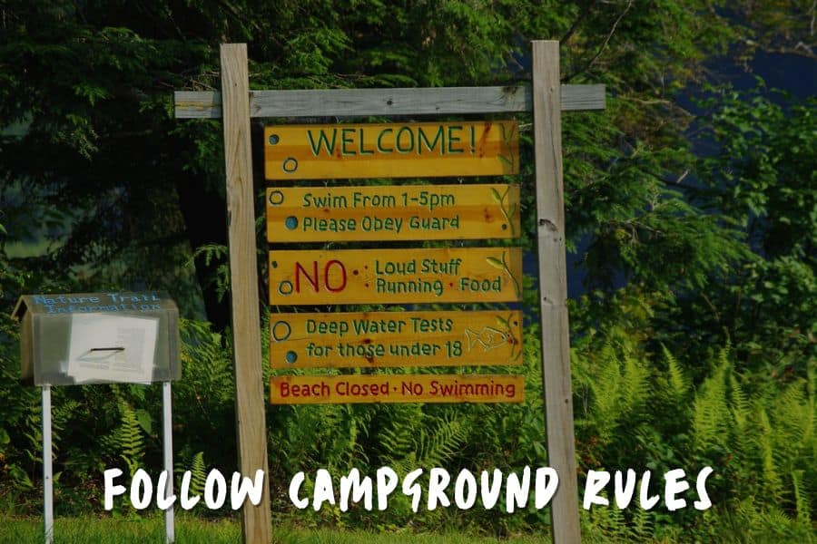Follow Campground Rules
