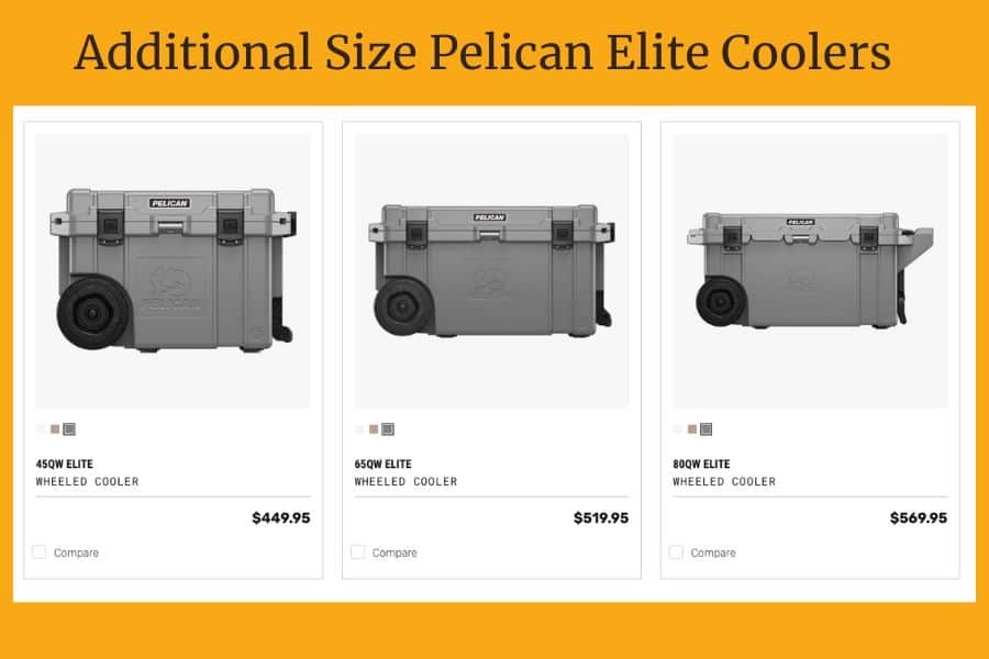 Additional Size Pelican Elite Coolers