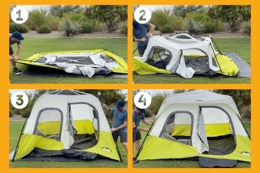 CORE 6 Person Instant Cabin Tent Set Up