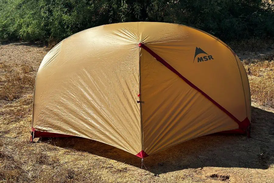 The MSR Hubba Hubba 2-Person Backpacking Tent is Designed to withstand strong wind and rain