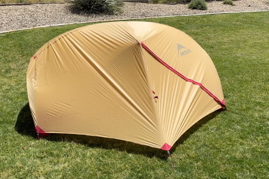 The MSR Hubba Hubba 2-Person Backpacking Tent is Designed to withstand strong wind and rain
