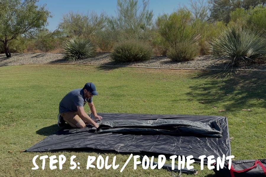 Step 5 - Fold & Roll The Tent