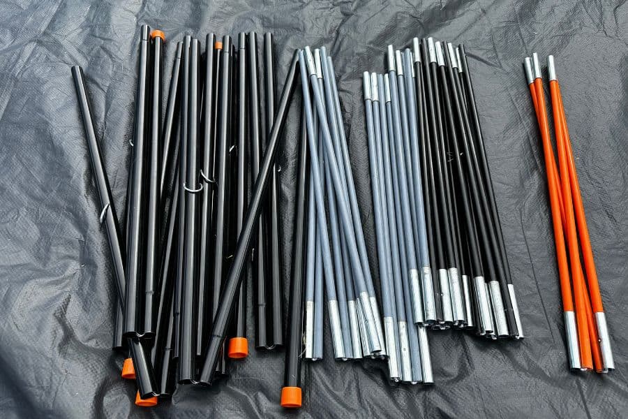 The CORE 11-Person Tent color coded pole system