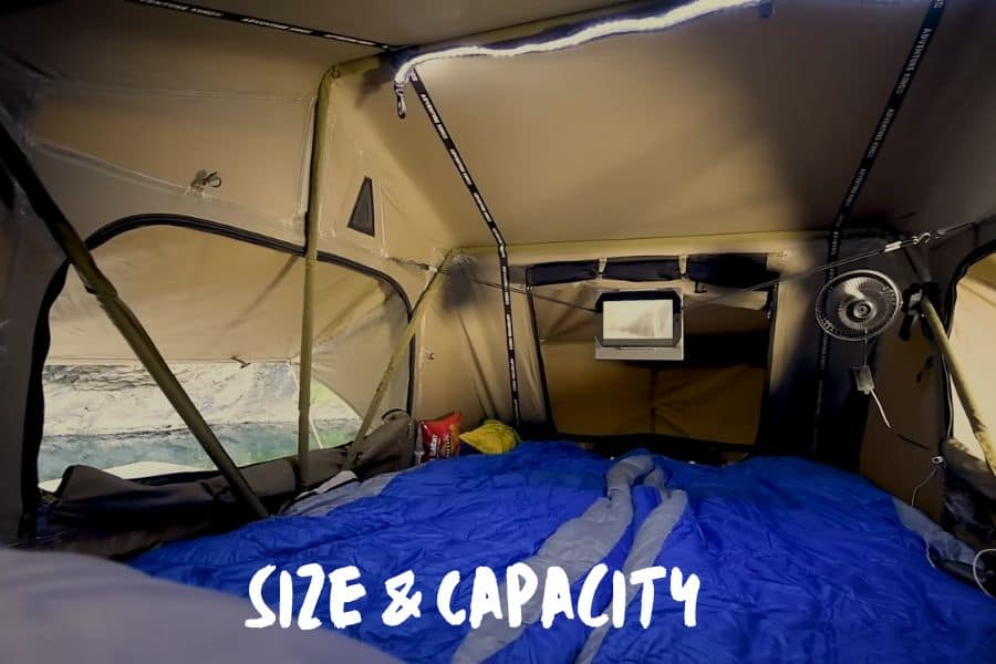 Best Rooftop Tent: Size & Capacity