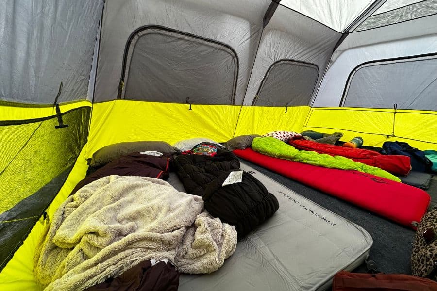Inside view of the CORE 10 Person Tent