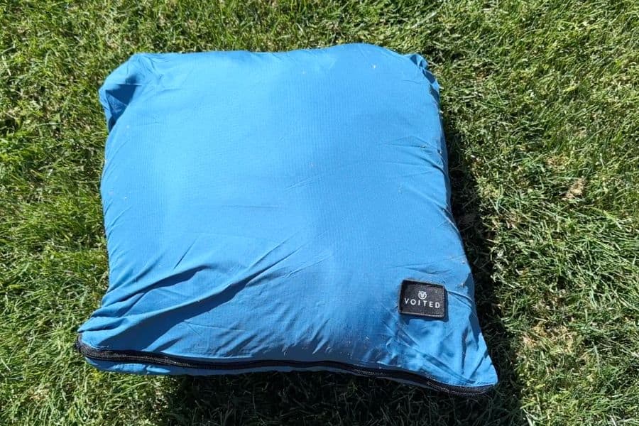 The Voited Camping Blanket can also turn into a pillow