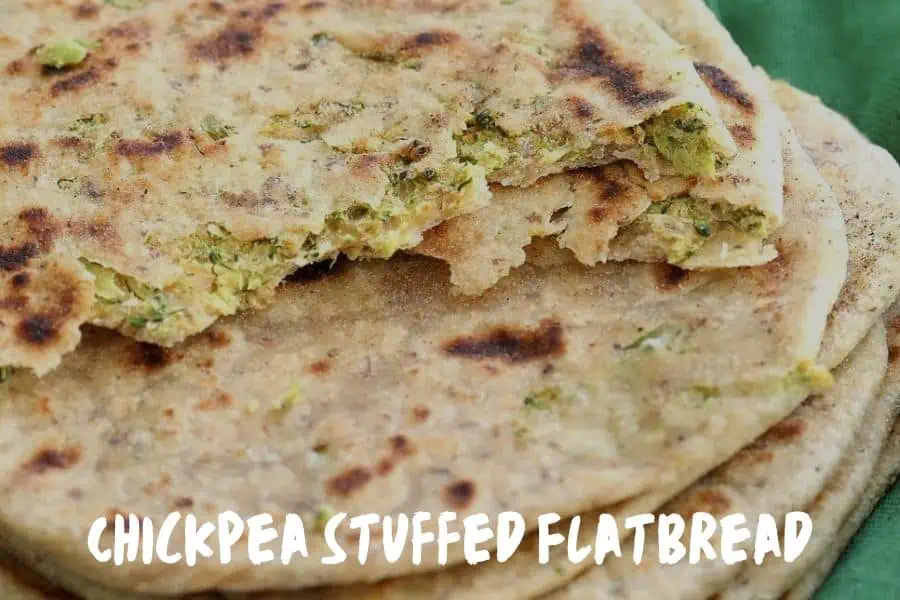 Best Camping Lunch Ideas: Chickpea Stuffed Flatbread