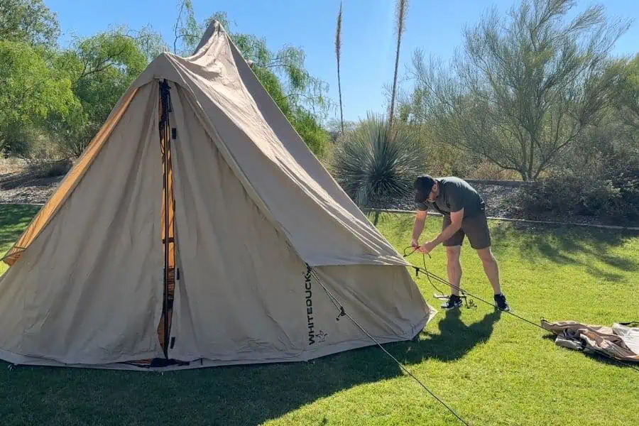 Setting up the White Duck 13' Regatta Bell Tent