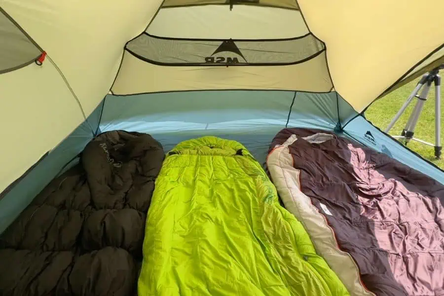 The MSR Hubba Hubba HD3 can legitimately fit three people