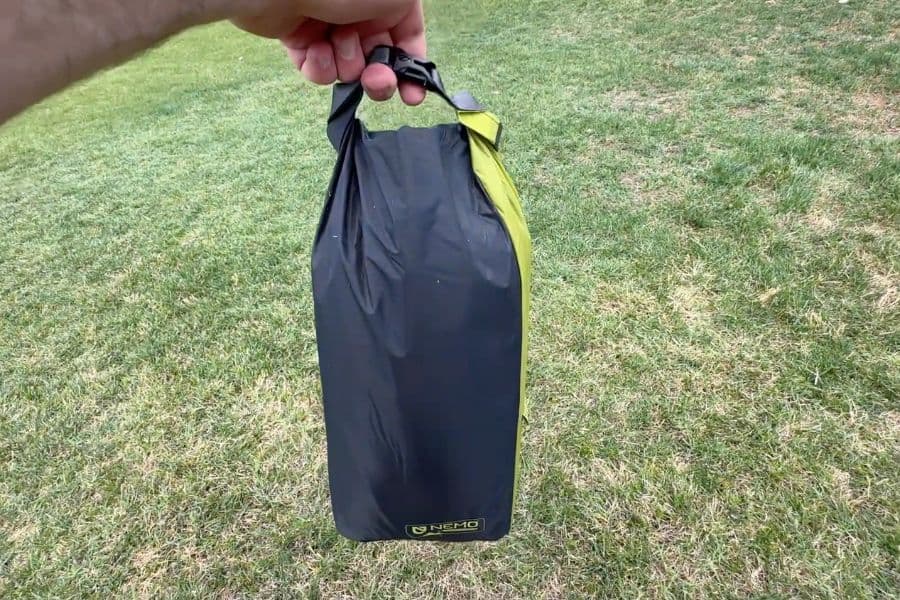 The NEMO Hornet OSMO 2p weighs just 2.1 lbs, ideal for ultralight backpacking trips