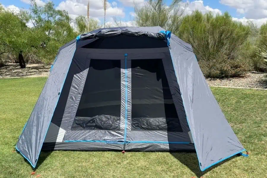 This tent fits families or groups of three to four who car camp at established campgrounds